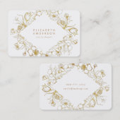 Carte de visite de bouquet de rose florale or (Devant / Derrière)