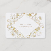 Carte de visite de bouquet de rose florale or (Dos)