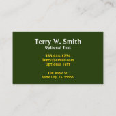 Carte de visite de bouteille de bière (Dos)