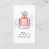 Carte de visite de bouteille de parfum rose pâle (Devant)