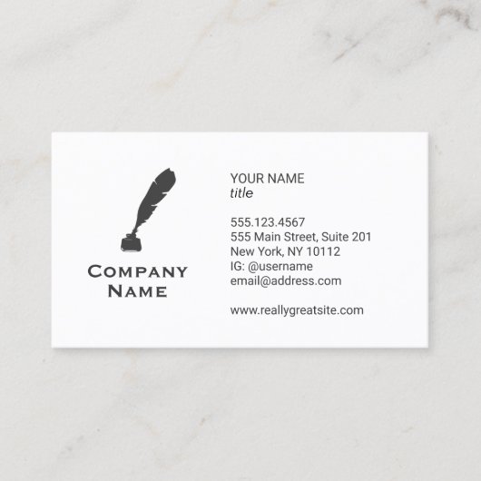 Carte de visite de bouteille d'encre (Devant)