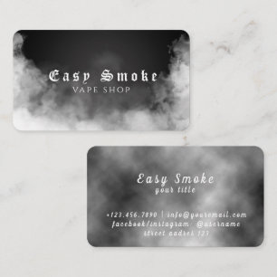 Carte de visite de boutique Black White Smoke Vape