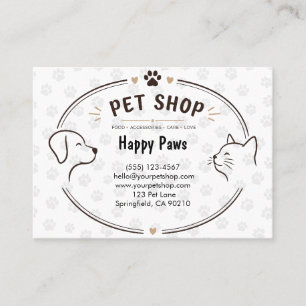 Carte de visite de boutique d'animaux personnalisé