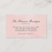 Carte de visite de boutique de château de conte de (Dos)