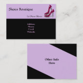 Carte de visite de boutique de chaussures (Devant / Derrière)