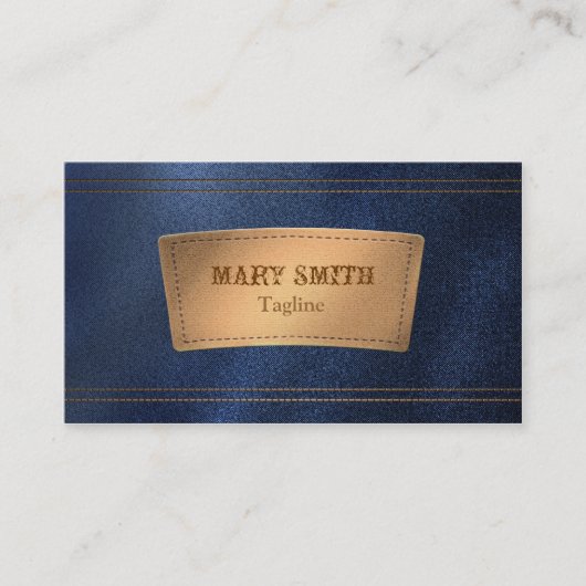 Carte de visite de boutique de denim et de cuir de (Devant)