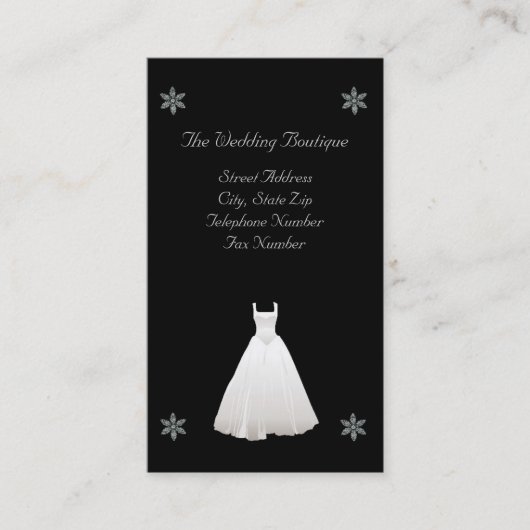 Carte de visite de boutique de robe de mariage (Devant)