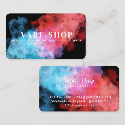 Carte de visite de boutique de vapotage (Devant / Derrière)