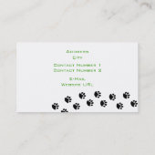 Carte de visite de boutique pour animaux (Dos)