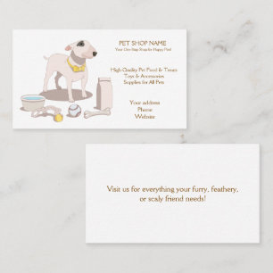 Carte de visite de boutique pour animaux