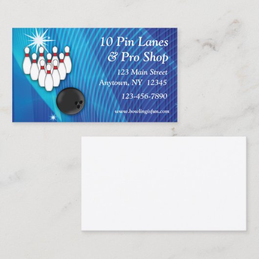 Carte de visite de bowling (Devant / Derrière)