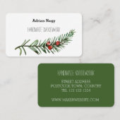 Carte de visite de branche de l'arbre rustique Yew (Devant / Derrière)