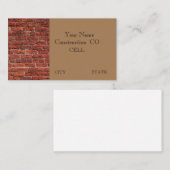 Carte de visite de Brick Construction Company (Devant / Derrière)