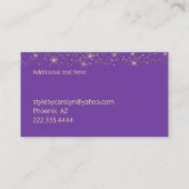 Carte de visite de brillance violet et or (Dos)