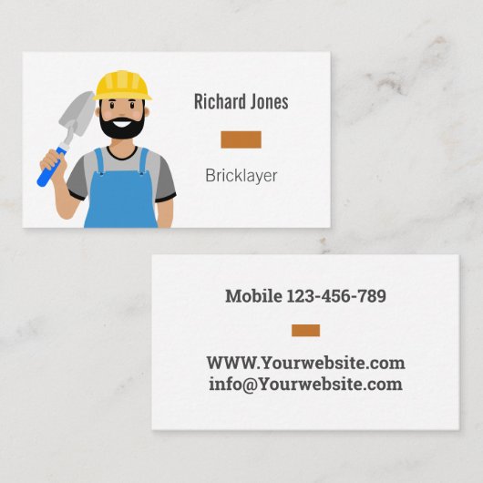 Carte de visite de brique (Devant / Derrière)