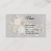 Carte de visite de broderie de roses blanches (Devant)