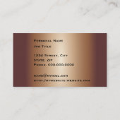 Carte de visite de bronze Paisley Abstrait (Dos)