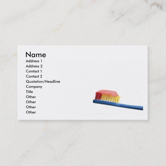 Carte de visite de brosse à dents (Devant)