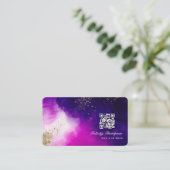 Carte de visite de brosses rose et or (Debout devant)