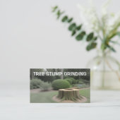Carte de visite de broyage de souche d'arbre (Debout devant)