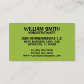 Carte de visite de broyage de souche d'arbre (Dos)