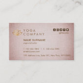 Carte de visite de brun d'instructeur de yoga de (Dos)