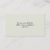 Carte de visite de brun et d'investigateur privé (Dos)