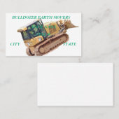 Carte de visite de bulldozer de déplacement de ter (Devant / Derrière)