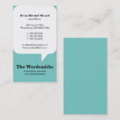 Carte de visite de bulle de la parole (Devant / Derrière)