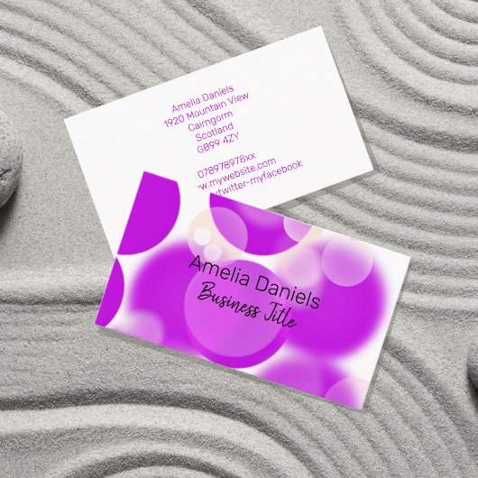 Carte de visite de bulle violet et blanc