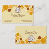 Carte de visite de bulles de crème rétro (Devant / Derrière)