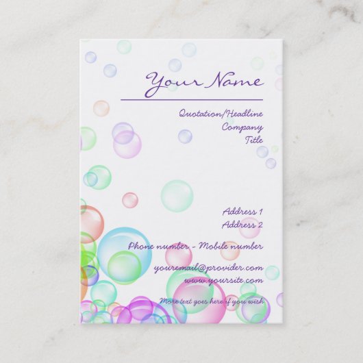 Carte de visite de bulles de savon (Devant)