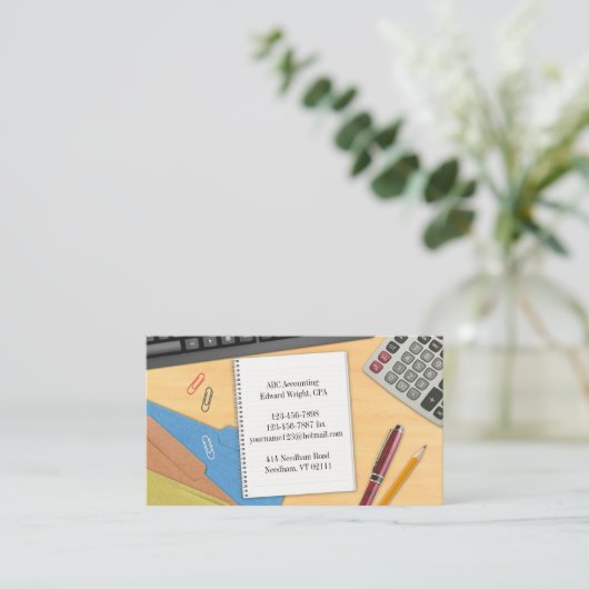 Carte de visite de bureau comptable (Debout devant)
