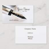 Carte de visite de bureau de la plume (Devant / Derrière)