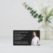 Carte de visite de bureau Médicale avec portrait (Debout devant)