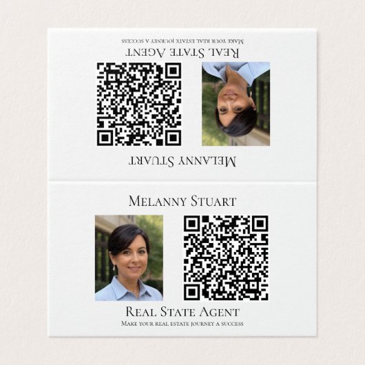 Carte de visite de bureau professionnel de code QR (Outside Unfolded)