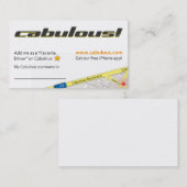 Carte de visite de Cabulous pour des conducteurs (Devant / Derrière)