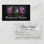 Carte de visite de cadre de Tryptych d'anémone et (Devant / Derrière)