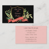 Carte de visite de cadre floral (Devant / Derrière)