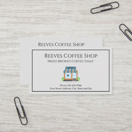 Carte de visite de café (Devant/Arrière en situation)