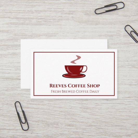 Carte de visite de café (Devant/Arrière en situation)