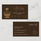 Carte de visite de café (Devant / Derrière)