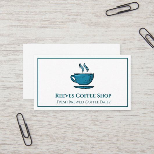 Carte de visite de café (Devant/Arrière en situation)