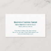 Carte de visite de café (Dos)