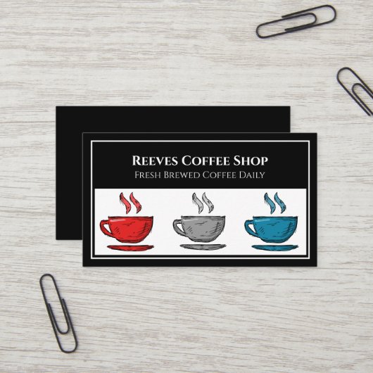 Carte de visite de café (Devant/Arrière en situation)