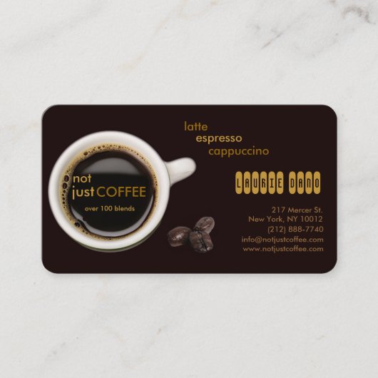 carte de visite de café (Devant)