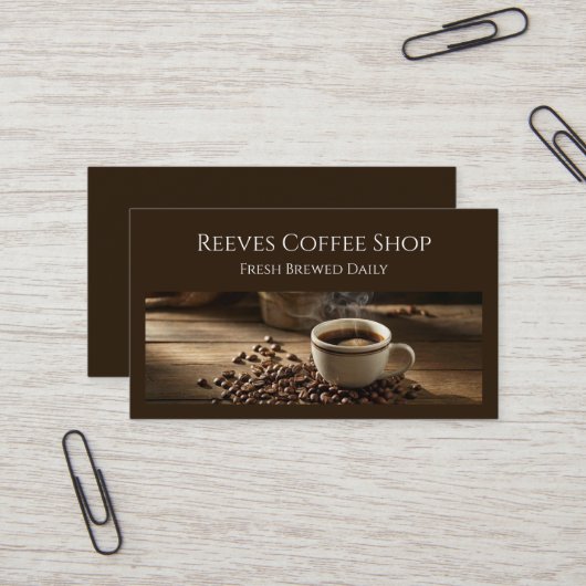 Carte de visite de café (Devant/Arrière en situation)