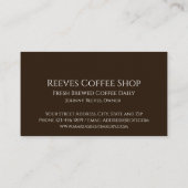 Carte de visite de café (Dos)