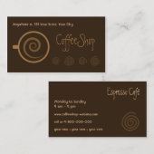 Carte de visite de café (Devant / Derrière)
