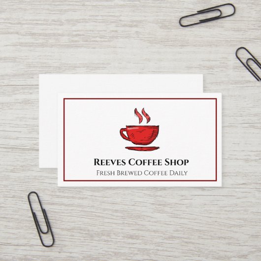 Carte de visite de café (Devant/Arrière en situation)
